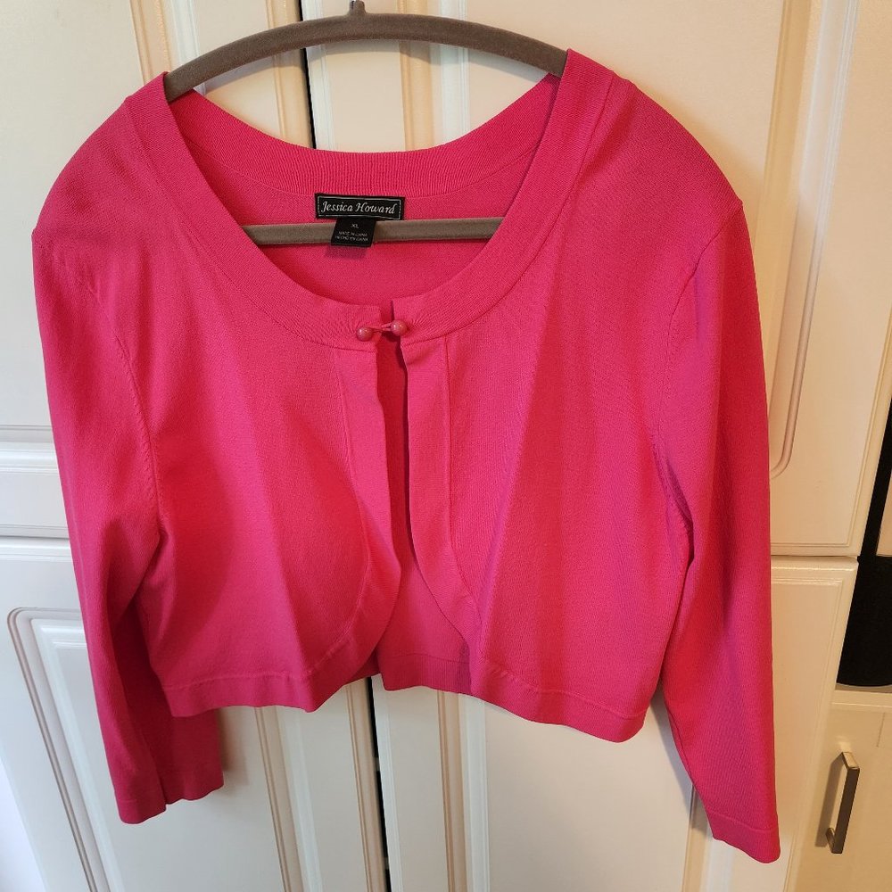 Jessica Howard pink shrug sweater